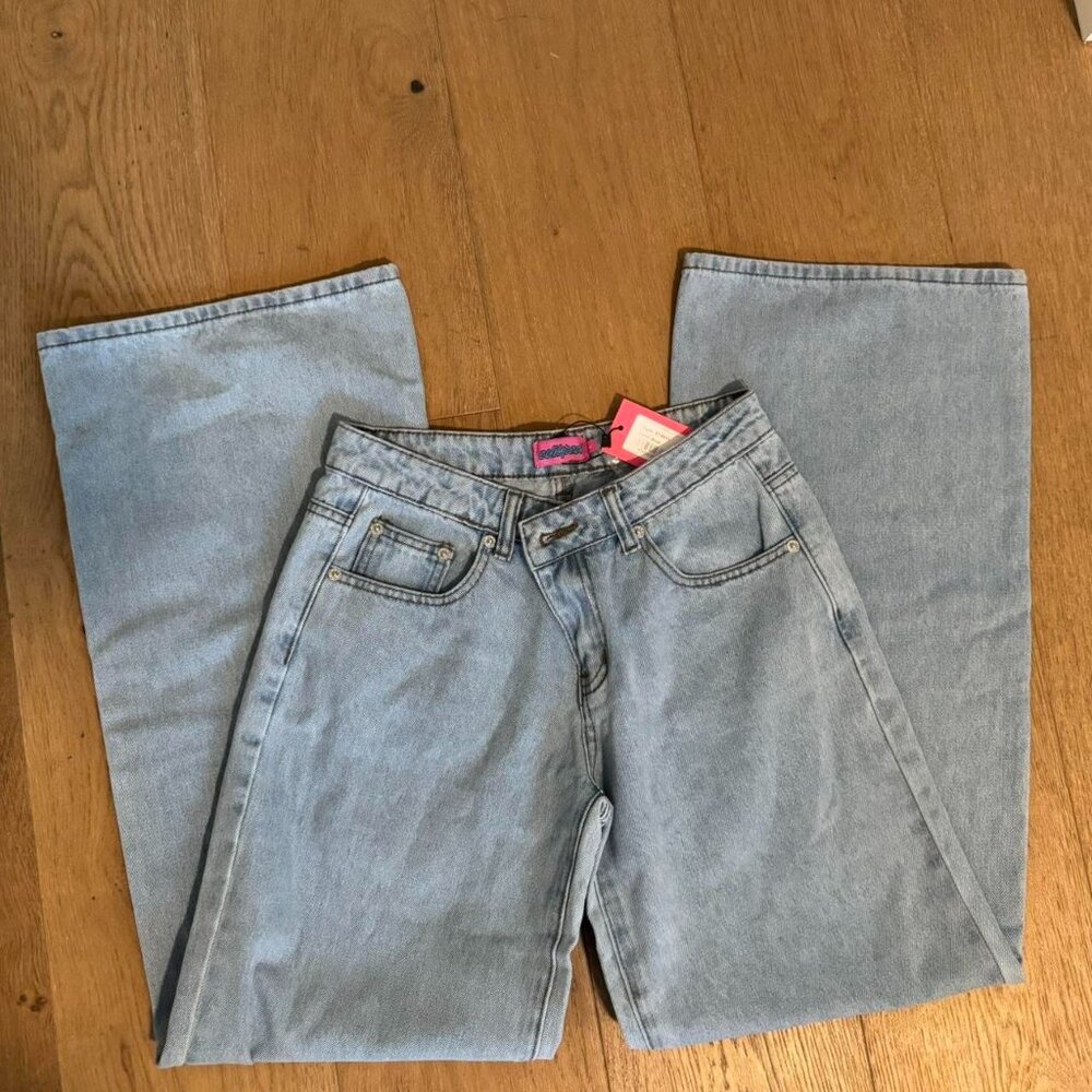 Women's Blue and Gray Jeans